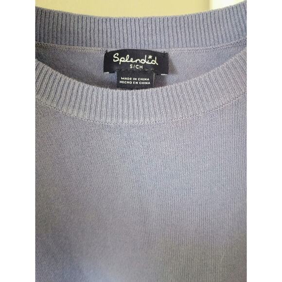 Splendid short sleeve sweater purple lavender super soft cozy quiet Luxury small - Picture 7 of 11